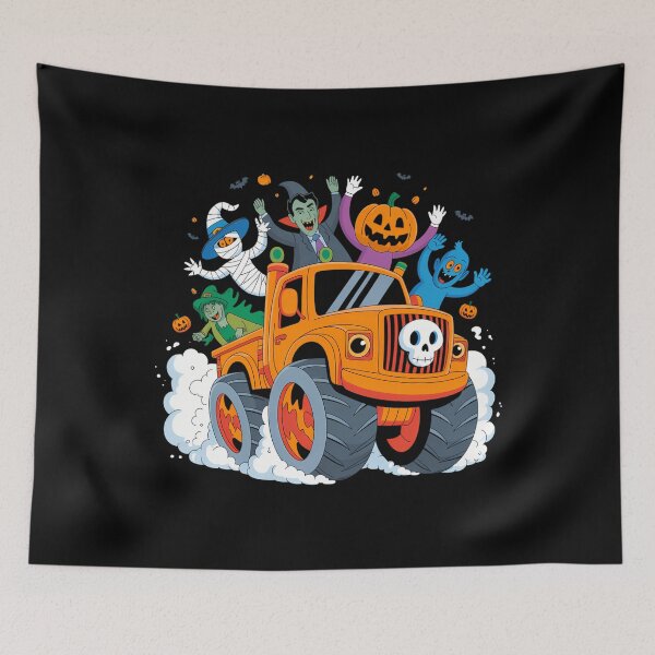 Item preview, Halloween Skeleton Zombie Truck Lovers Vampire designed and sold by CookWorldLaughs.