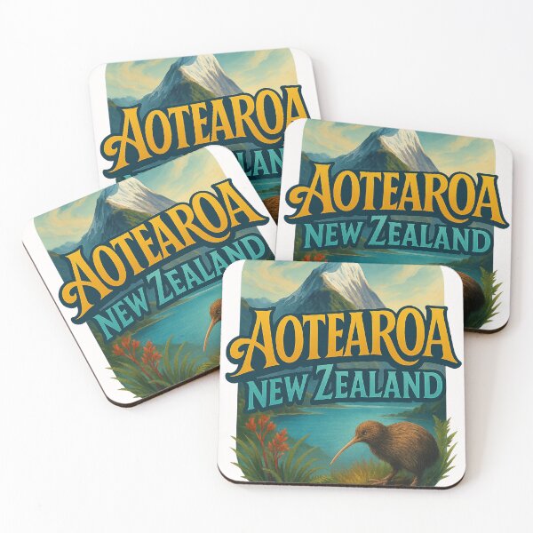 Item preview, Aotearoa New Zealand with Kiwi Bird and Mountain View designed and sold by Places On Earth.