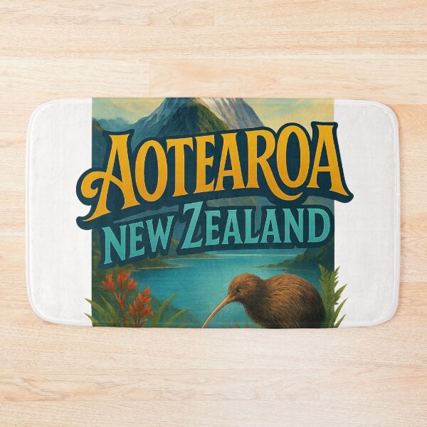 Item preview, Aotearoa New Zealand with Kiwi Bird and Mountain View designed and sold by Places On Earth.