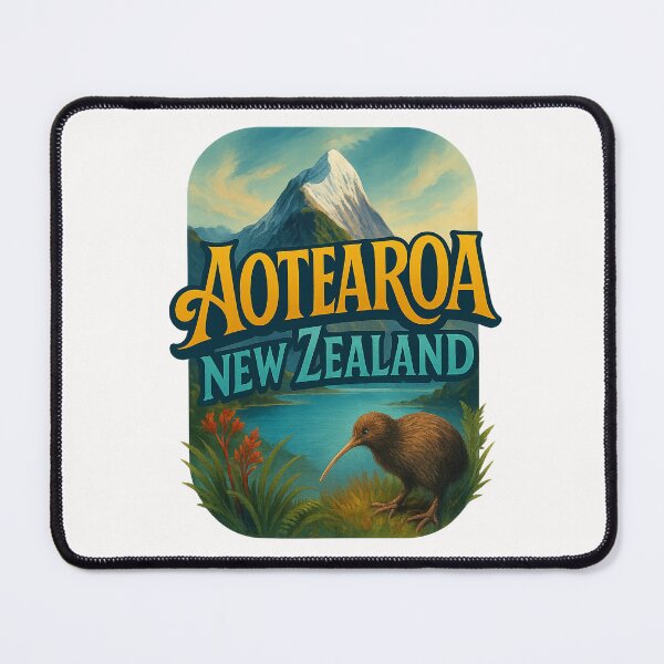 Item preview, Aotearoa New Zealand with Kiwi Bird and Mountain View designed and sold by Places On Earth.