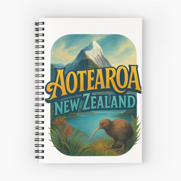 Item preview, Aotearoa New Zealand with Kiwi Bird and Mountain View designed and sold by Places On Earth.
