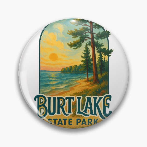 Artikelvorschau, Küste und Kiefern des Burt Lake State Park, Michigan entworfen und verkauft von Places On Earth.