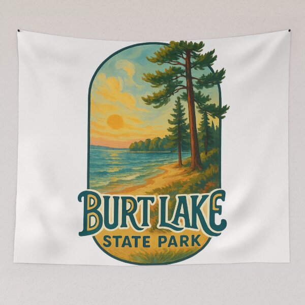 Item preview, Burt Lake State Park Shoreline and Pines, Michigan designed and sold by Places On Earth.