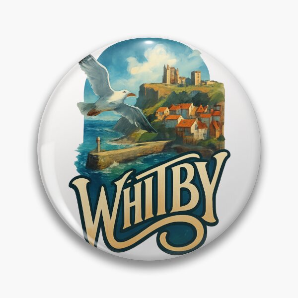Item preview, Whitby Harbour and Abbey with Seagull, England designed and sold by Places On Earth.
