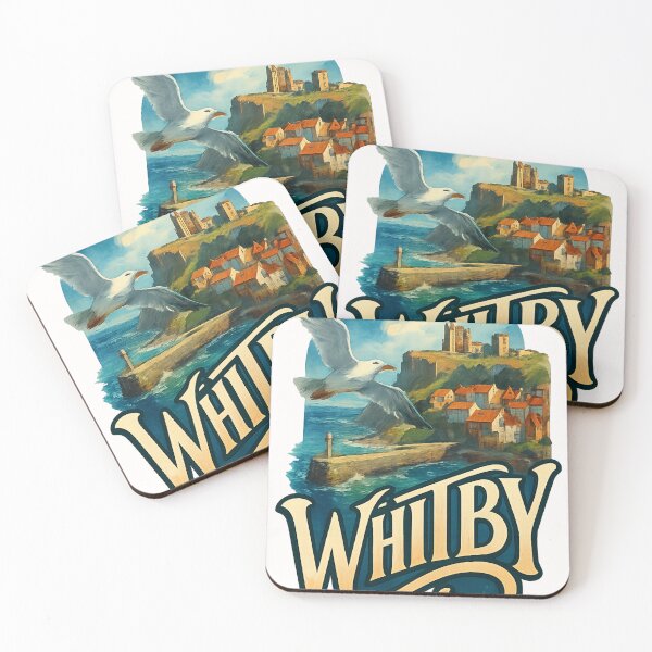 Item preview, Whitby Harbour and Abbey with Seagull, England designed and sold by Places On Earth.