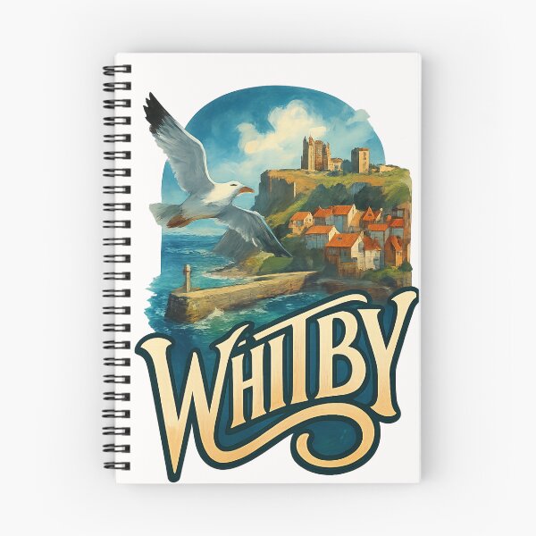 Item preview, Whitby Harbour and Abbey with Seagull, England designed and sold by Places On Earth.