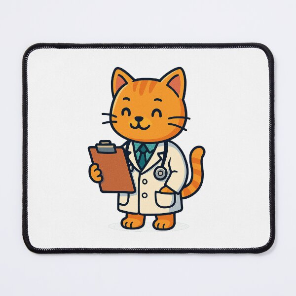 Item preview, Cute Doctor Cat – Funny Medical Cartoon Design designed and sold by HoopeStylee.