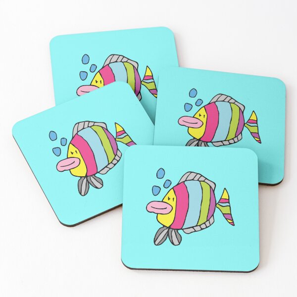 Item preview, Rainbow Fish (Blue Background) by Everything Eli designed and sold by EverythingEli.