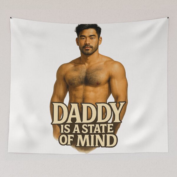 Item preview, Daddy Is a State of Mind with Shirtless Man designed and sold by Places On Earth.