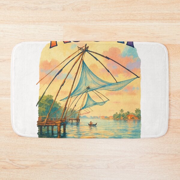 Item preview, Kochi Chinese Fishing Nets at Sunset, Kerala designed and sold by Places On Earth.