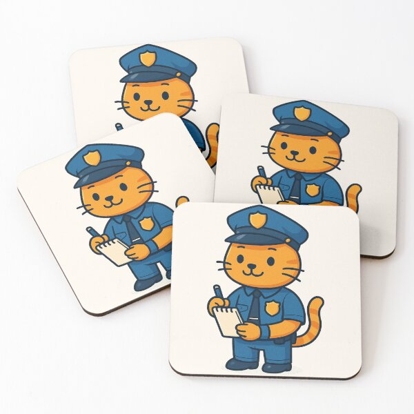Item preview, Cute Police Cat – Funny Law Enforcement Cartoon Design designed and sold by HoopeStylee.