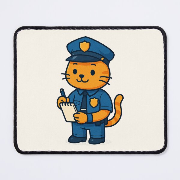 Item preview, Cute Police Cat – Funny Law Enforcement Cartoon Design designed and sold by HoopeStylee.