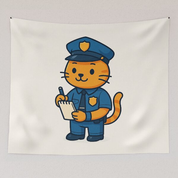 Item preview, Cute Police Cat – Funny Law Enforcement Cartoon Design designed and sold by HoopeStylee.