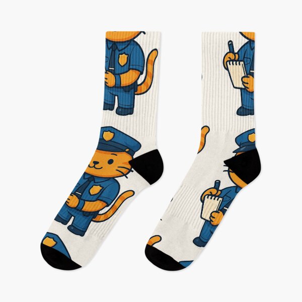 Item preview, Cute Police Cat – Funny Law Enforcement Cartoon Design designed and sold by HoopeStylee.