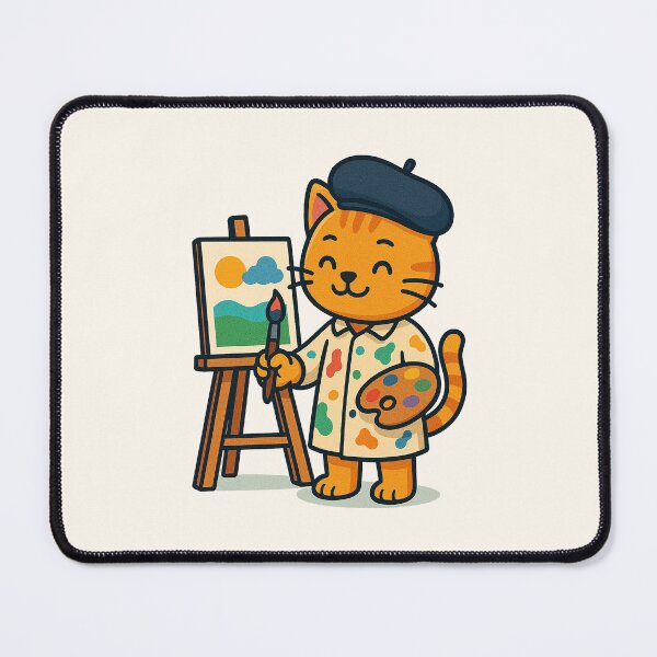 Item preview, Cute Artist Cat – Funny Painting Cartoon Design designed and sold by HoopeStylee.