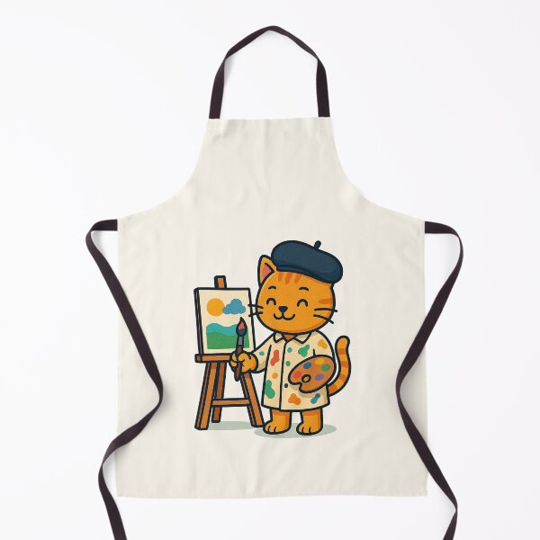 Item preview, Cute Artist Cat – Funny Painting Cartoon Design designed and sold by HoopeStylee.