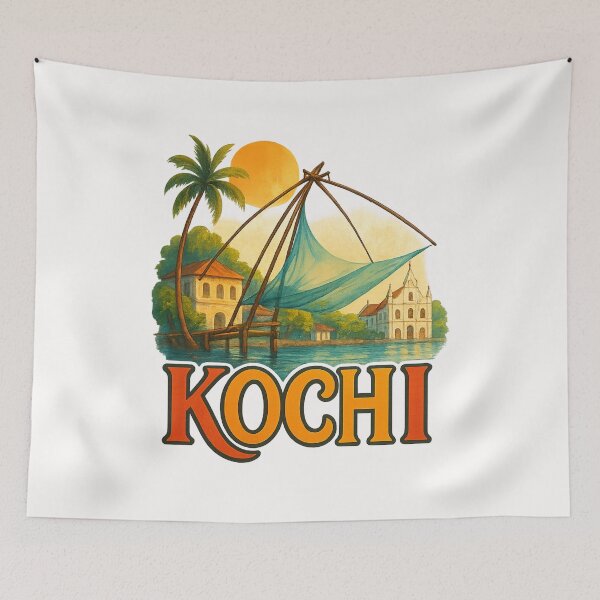 Item preview, Kochi Waterfront with St. Francis Church, Kerala designed and sold by Places On Earth.