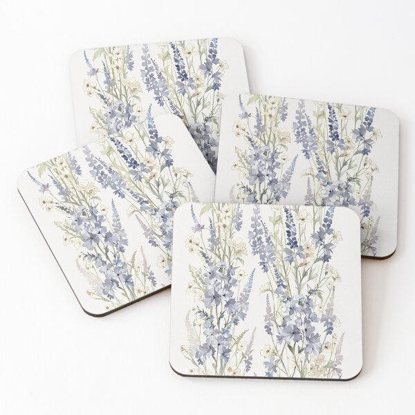 Item preview, Delicate Wildflower Pattern With Soft Blue and White designed and sold by CoolPixels.