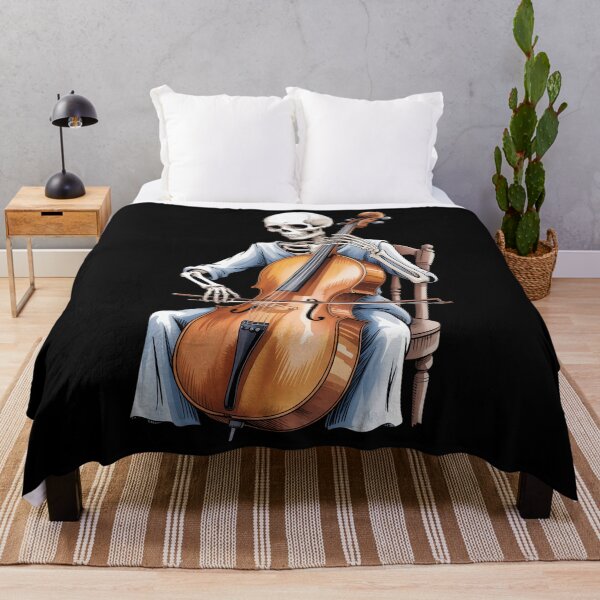 Item preview, Scary Halloween Skeleton Playing Violin Cello Violinist designed and sold by CookWorldLaughs.