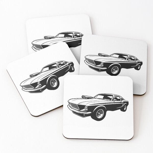 Item preview, Mustang with blower scoop black and white designed and sold by Hoppzshopz.