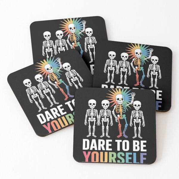 Item preview, Dare To Be Yourself LGBT-Q Gay Pride Flag Skeleton Dabbing  designed and sold by sheenmi.
