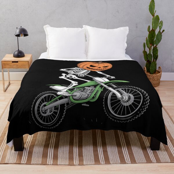 Item preview, Skeleton Dirt Bike Halloween Pumpkin Motocross designed and sold by CookWorldLaughs.