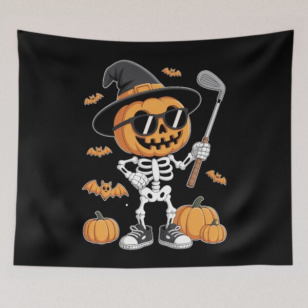 Item preview, Skeleton Golf Funny Pumpkin Golfing Golfer Halloween designed and sold by CookWorldLaughs.