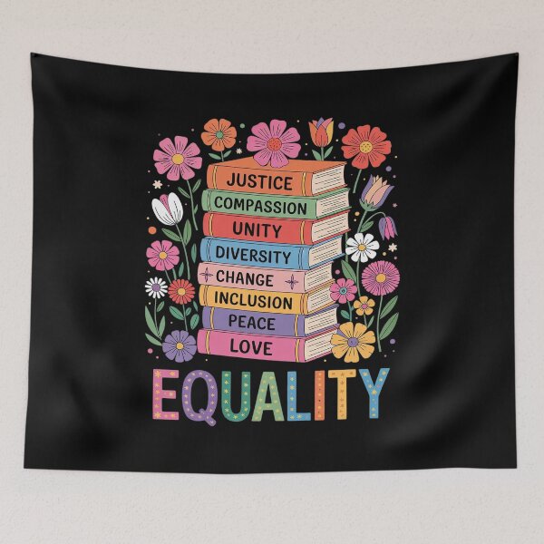 Item preview, Floral Book Equality Human Rights, Social Justice Peace Love  designed and sold by sheenmi.