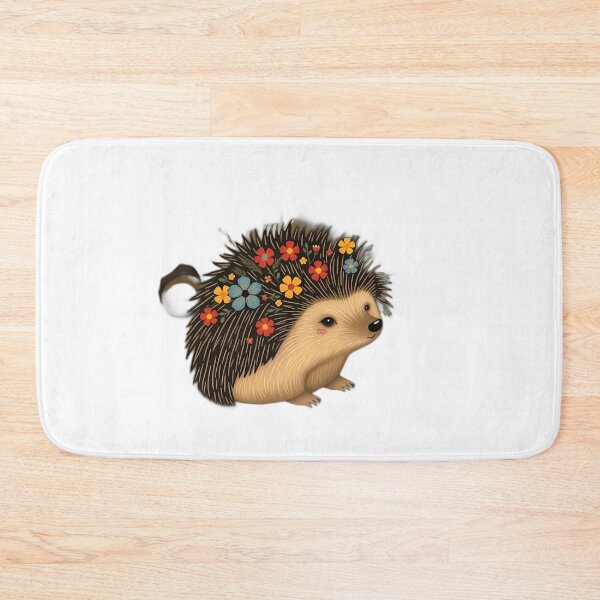Item preview, Folk Art Hedgehog with Flowers designed and sold by sharon1210.