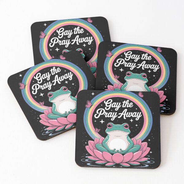 Item preview, Gay The Pray Away Rainbow Meme Frogs Lgbt Pride Yoga  designed and sold by sheenmi.