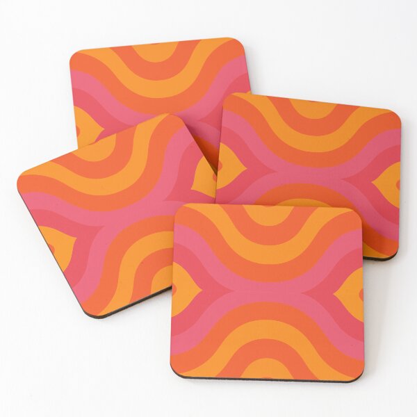 Item preview, Retro psychedelic waves in warm tones designed and sold by Yuliik.
