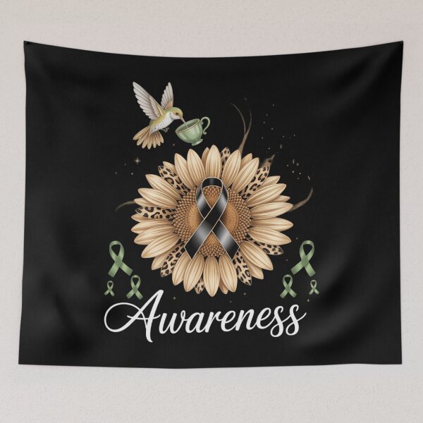 Item preview, Adhd Awareness Sunflower Hummingbird Ribbon designed and sold by DoorwayThreads.