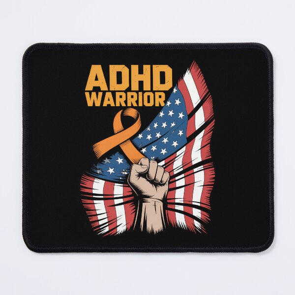 Item preview, ADHD Awareness USA Attention Deficit Warrior Survivor designed and sold by DoorwayThreads.