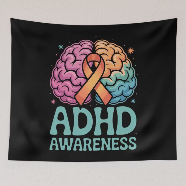 Item preview, ADHD Awareness Winning Attention Warrior Survivor designed and sold by DoorwayThreads.
