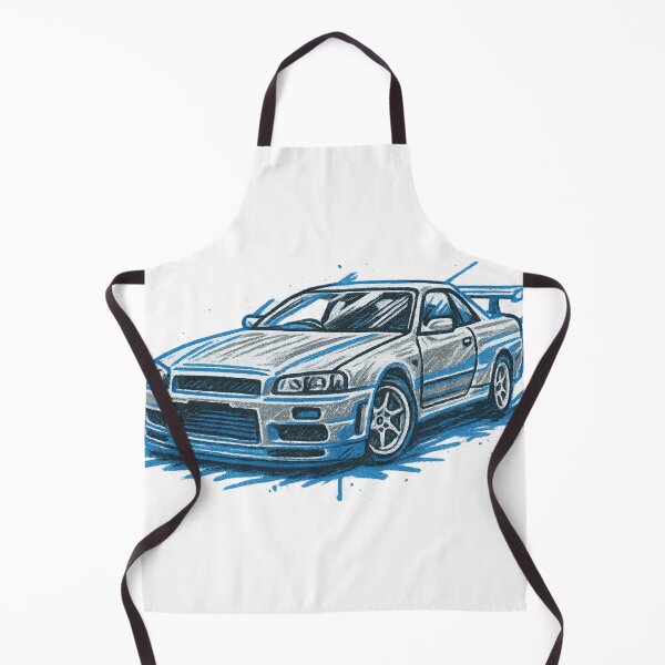 Item preview, Graffiti Nissan Skyline GT-R – Silver & Blue Street Art designed and sold by NoRestDesigns.