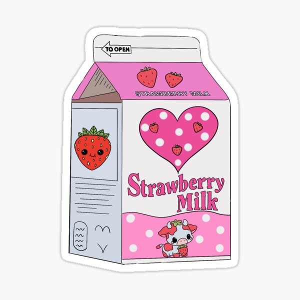 Item preview, Strawberry milk carton designed and sold by snailpilot.