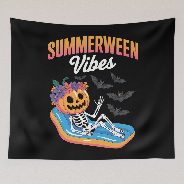 Item preview, Skeleton Pumpkin Summer Vacation Halloween designed and sold by DoorwayThreads.