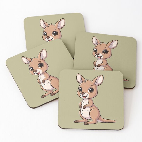 Item preview, Cute Baby Kangaroo Cartoon With Big Eyes designed and sold by LightArt25.