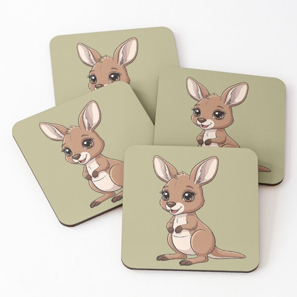 Item preview, Cute Baby Kangaroo Cartoon With Big Eyes designed and sold by LightArt25.