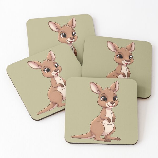 Item preview, Cute Baby Kangaroo Cartoon With Big Eyes designed and sold by LightArt25.