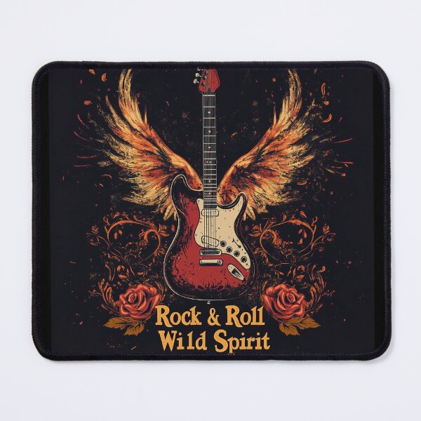 Item preview, Fiery Phoenix Guitar – Wild Spirit Rock and Roll Design designed and sold by ArgentoArt.