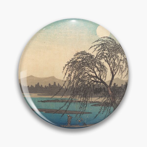 Item preview, Grabado japonés en madera: "Luna de otoño sobre el río Tama", de Utagawa Hiroshige, 1838 designed and sold by mariapopova.