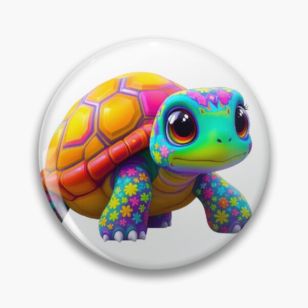 Item preview, Rainbow Floral Turtle  designed and sold by bytefulbloom.