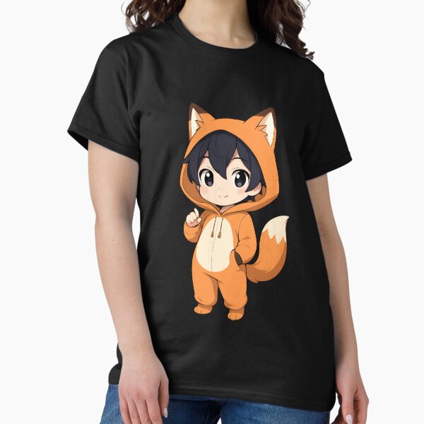 Item preview, Chibi Fox Onesie – Cute Orange Fox Costume with Fluffy Tail designed and sold by ColorSplash123.