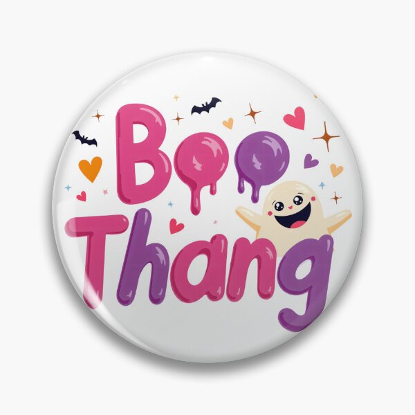 Item preview, Boo Thang Halloween Text with Smiling Ghost, Hearts, Bats, and Sparkles designed and sold by Mimoshi ⭐⭐⭐⭐⭐.