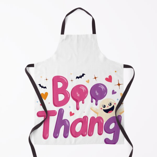Item preview, Boo Thang Halloween Text with Smiling Ghost, Hearts, Bats, and Sparkles designed and sold by Mimoshi ⭐⭐⭐⭐⭐.