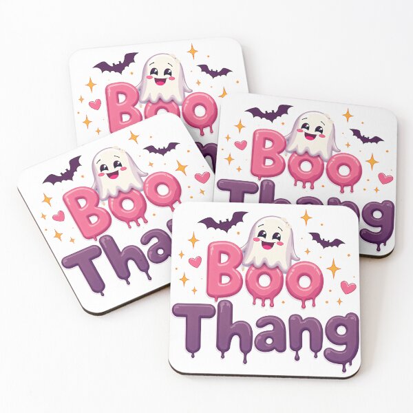 Item preview, Boo Thang Halloween Lettering with Cute Ghost, Bats, Hearts, and Sparkles designed and sold by Mimoshi ⭐⭐⭐⭐⭐.