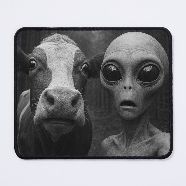 Item preview, Funny UFO Selfie Cow and Alien. Hilarious UFO Cow Lover Meme designed and sold by ahmed2751989.