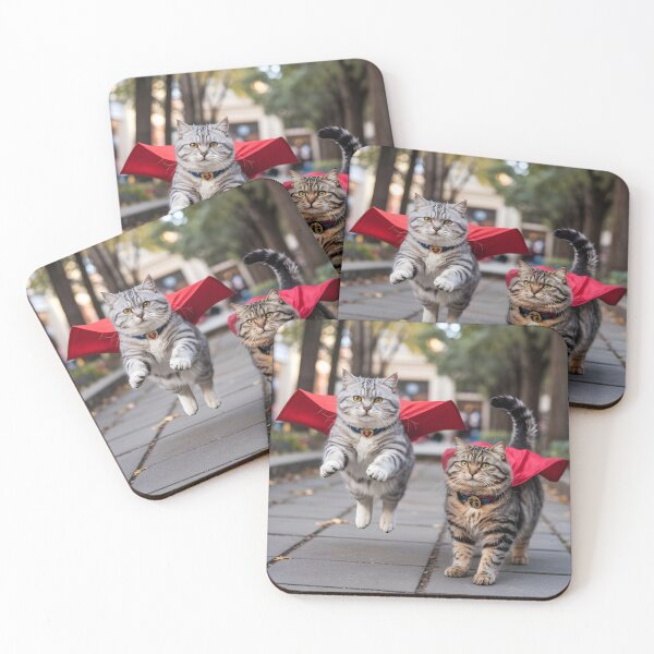 Item preview, Purr-heroes Assemble – Funny Superhero Cats in Red Cape designed and sold by UTkiKK.