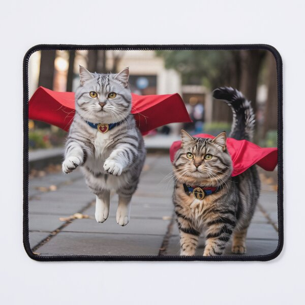 Item preview, Purr-heroes Assemble – Funny Superhero Cats in Red Cape designed and sold by UTkiKK.